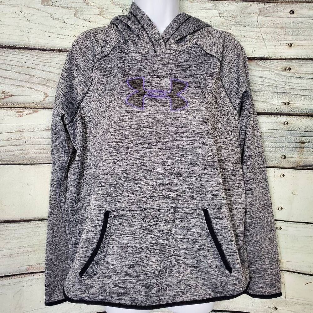 Under Armour Women’s Gray & Black Pullover Hoodie Sweatshirt Size Large
